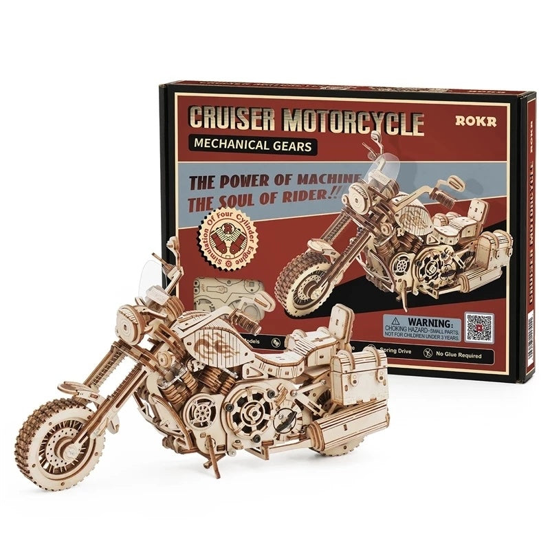 Wooden Motorcycle Puzzle Kit – 420-Piece Educational Toy for Kids