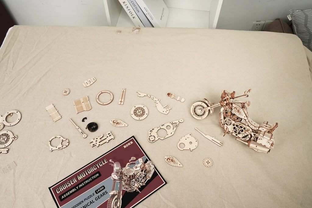 Wooden Motorcycle Puzzle Kit – 420-Piece Educational Toy for Kids