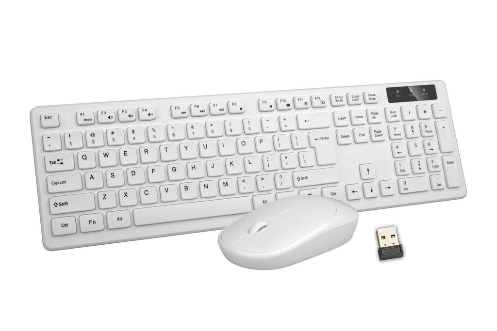 2.4GHz Wireless Keyboard and Mouse Set – UK Layout | USB Dongle | Full-Size Combo for PC & Laptop